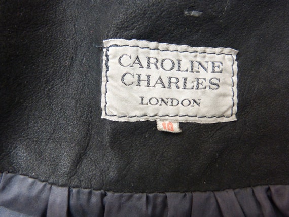 Embroidered black suede leather CAROLINE CHARLES … - image 8