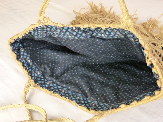 String macrame cross body or shoulder tote bag - … - image 9