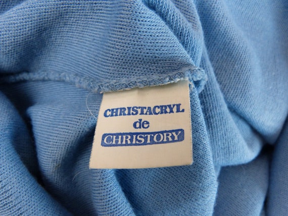 Sky blue wool blend CHRISTORY sweater - high neck… - image 10