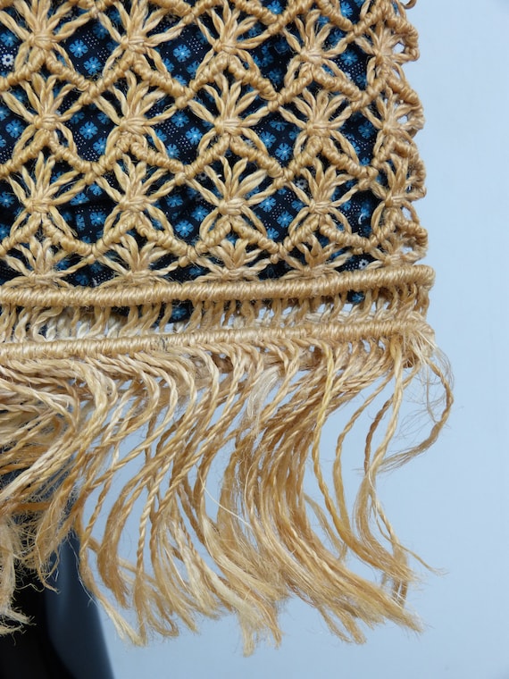 String macrame cross body or shoulder tote bag - … - image 6