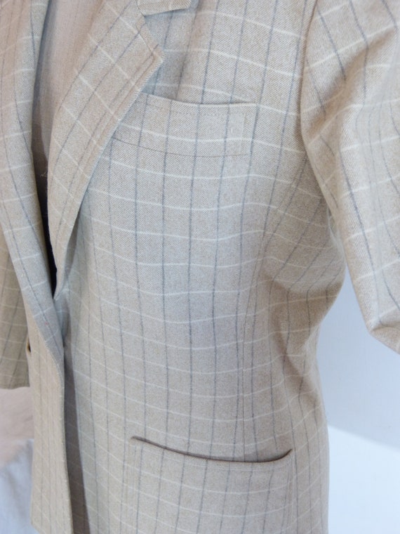 Beige & grey plaid wool YVES SAINT LAURENT Rive G… - image 3