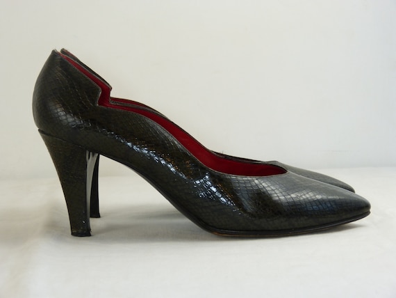 Python YSL Yves Saint Laurent Paris high heel sho… - image 4