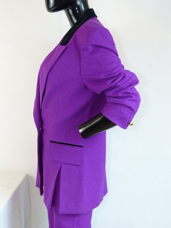 Magenta pink wool LOUIS FERAUD fall/winter suit s… - image 7