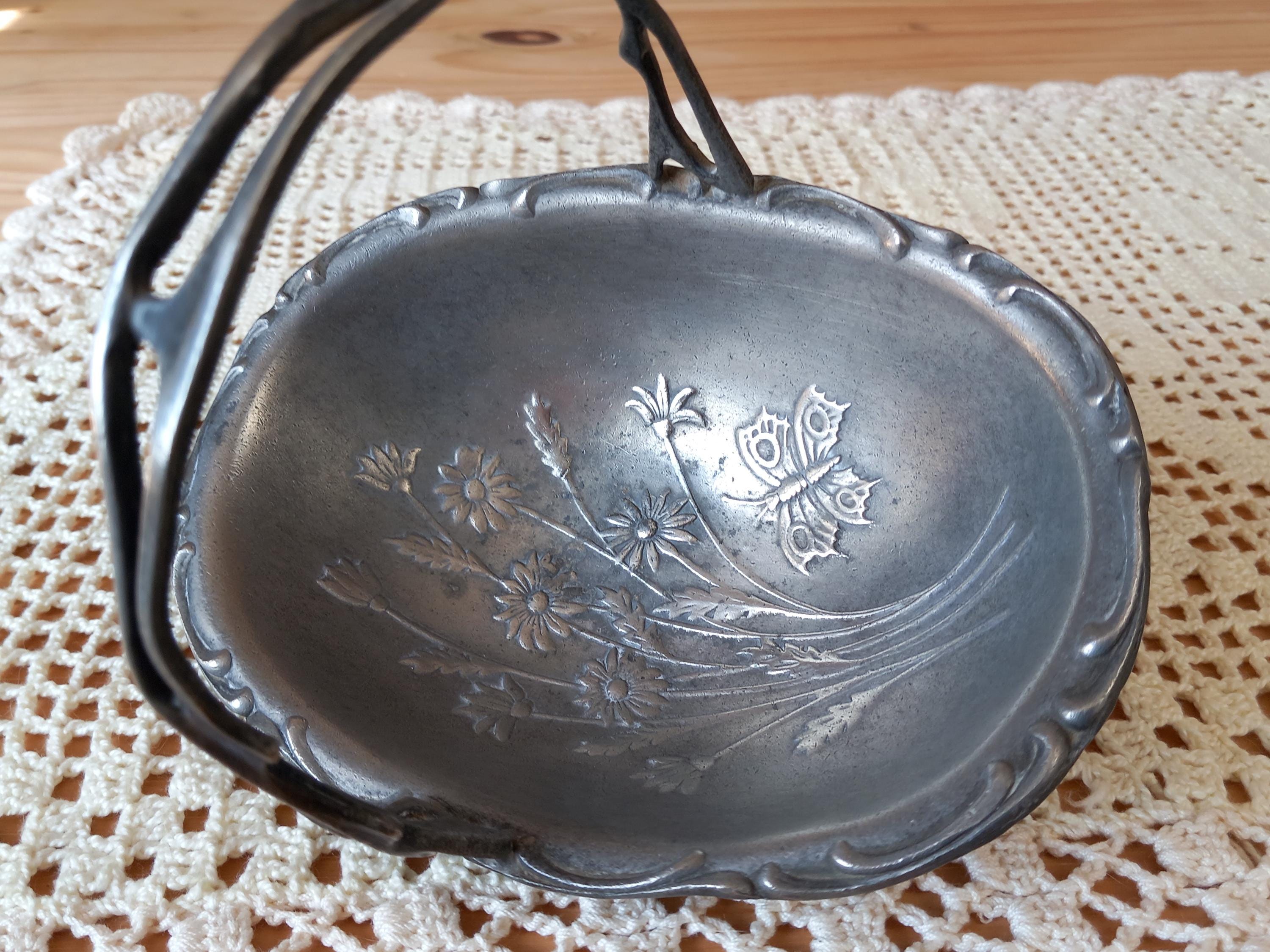 Vintage Metawa Holland 94% Pewter Bowl with Art Deco Design 10 x 3
