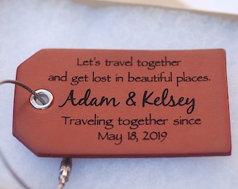 Leather Anniversary Gift, Happy Third Anniversary Luggage Tag, 3rd Anniversary Gift, Hubby, Wife, Travel Accessory, Lets Travel Together,