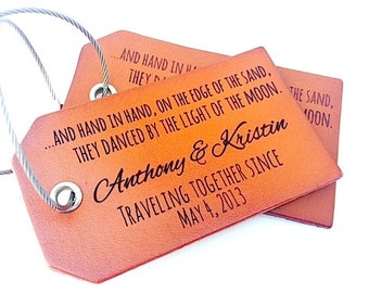 Leather Anniversary Luggage Tag, Groom Gift To Bride, Personalized Wedding Gift, 3rd Anniversary, Couples Travel Gift, Boyfriend Gift,