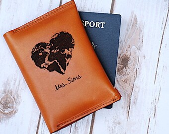 Lets Get Lost Passport Cover Printed Quote Passport Case Nature Holder Pass Forest Cover Leather Wallet Pass Travel Gift LD1156