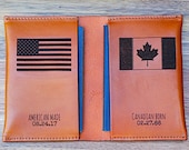 Naturalization Citizenship Gift, Canadian Dual Passport Holder, New American Citizenship, Double Passport Cover Canada, Leather,
