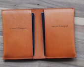 Unique wedding Gift for couple - Dual Passport Sleeve, Leather Passport Cover, Gift For Bride, Gift For Groom, Wedding Day Gift, Travel Gift