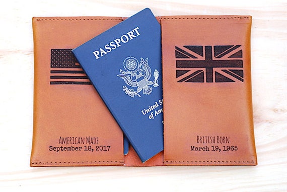 Leather Passport Cover With Chip Blue Cover Of Passport Citizen