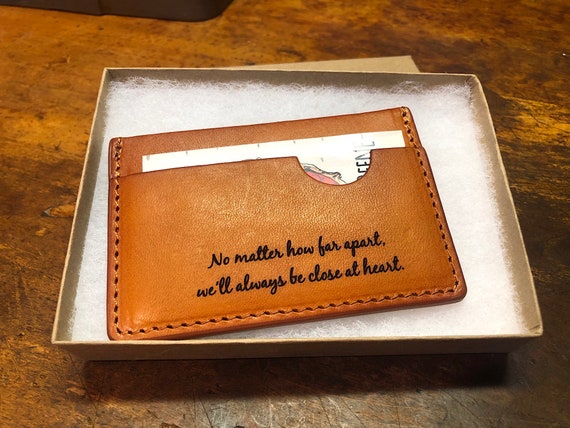 Wallet Quotes For Him Custom Quotes For Him Slim Wallet Credit Card Wallet Dad | Etsy Singapore