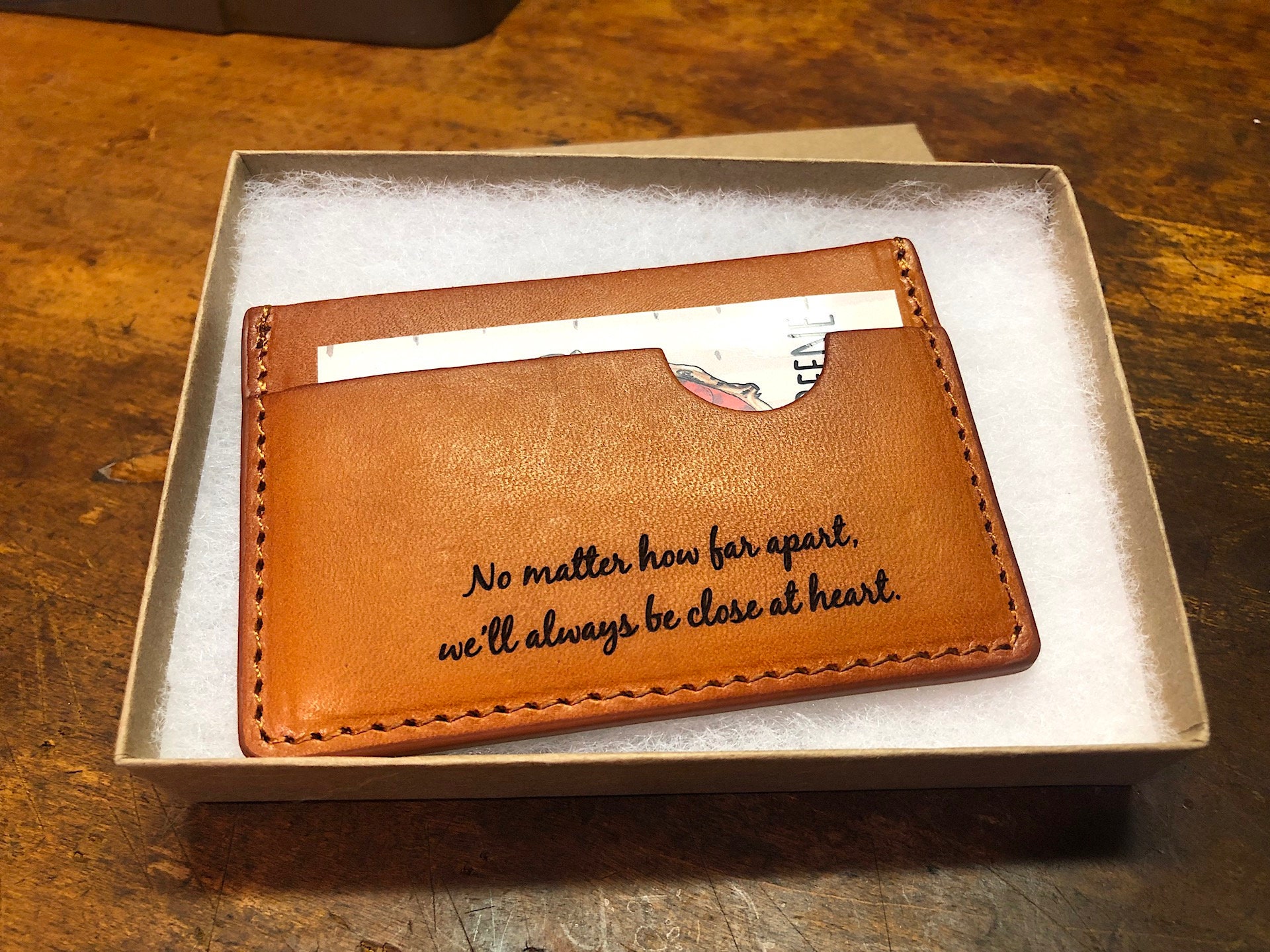 Minimalist Wallet Engraved Third Anniversary Gift Slim