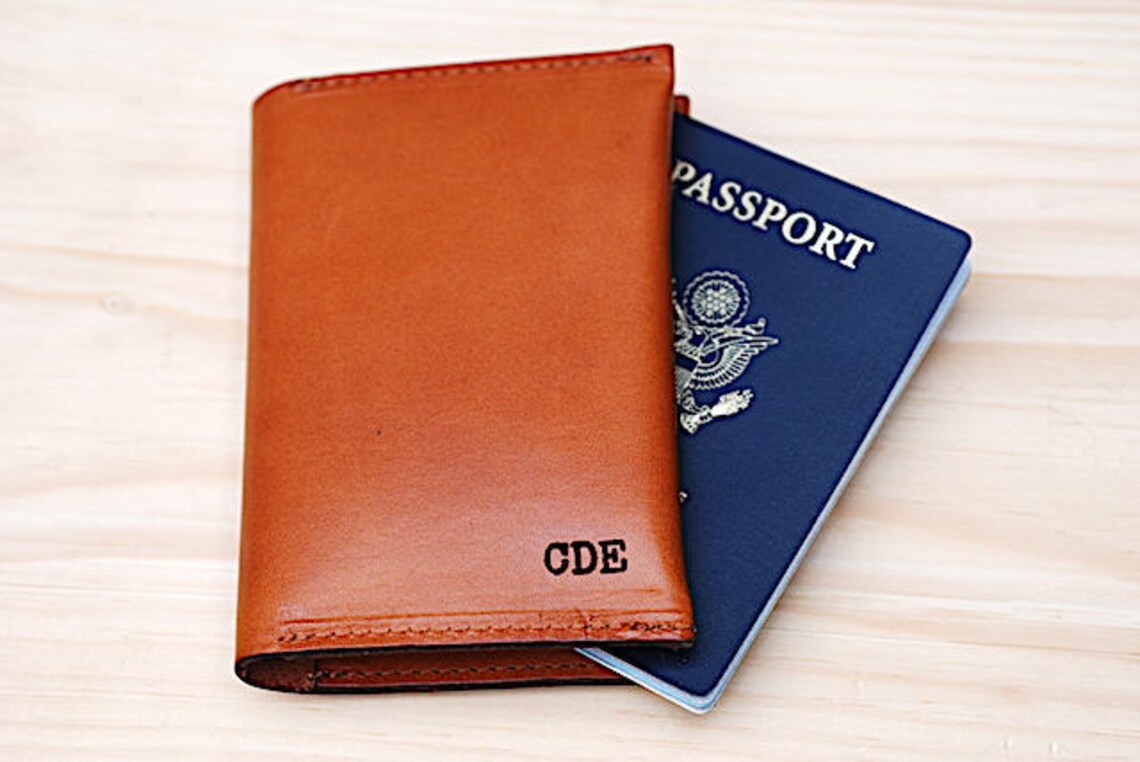 Personalized Passport Holder Monogramed Passport Wallet Etsy