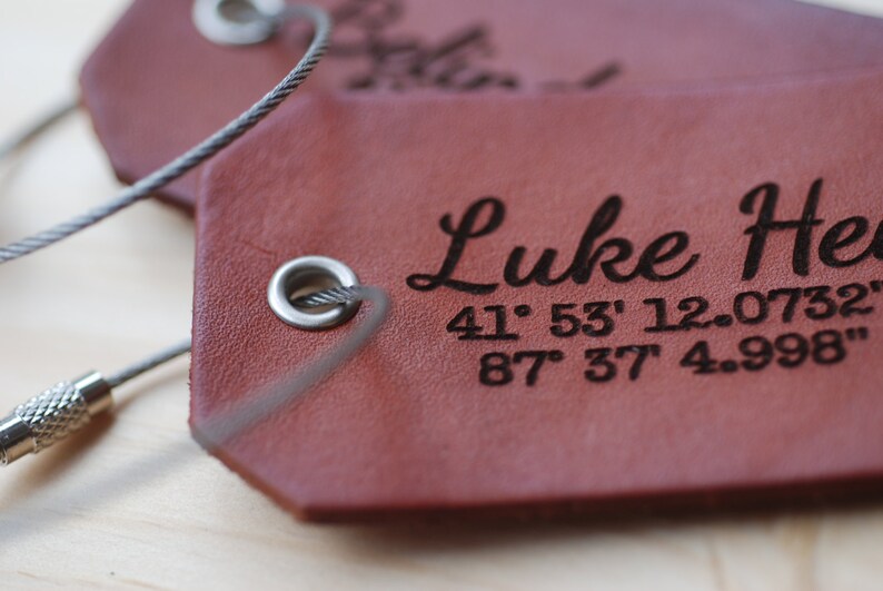 Personalized Luggage Tag Wedding Anniversary Leather Gift Etsy
