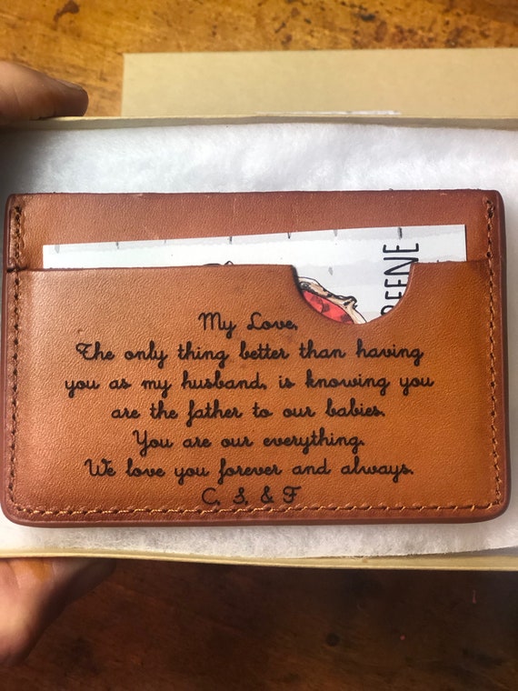 Wallet Quotes For Husband Personalized Mens Wallet Wallet With Quote Slim Wallet | Etsy Singapore