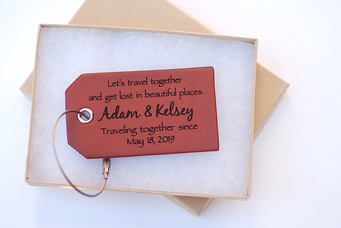 Bridal Shower Gift Leather luggage Tag With Quote Bridal Etsy