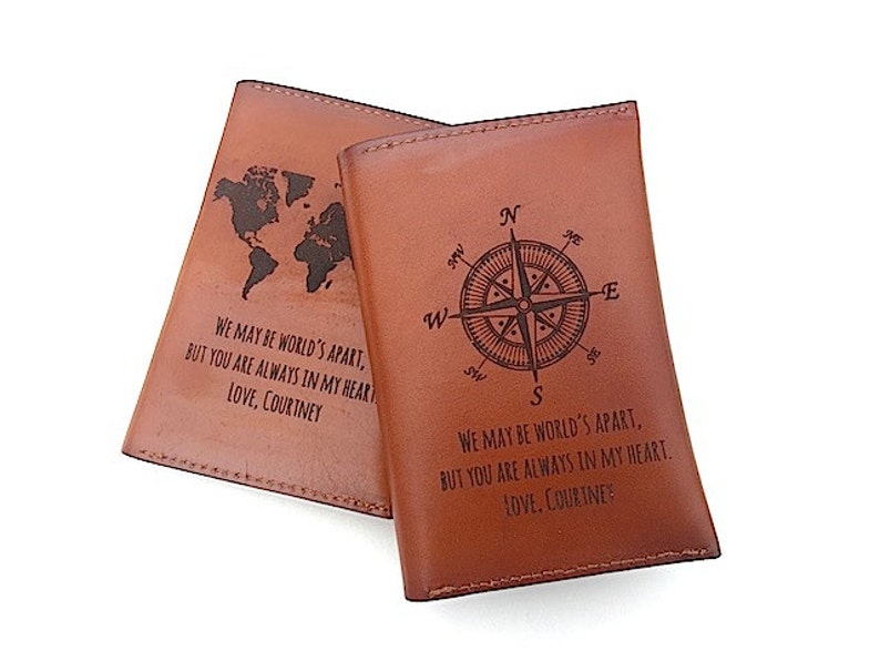 Passport Cover Quote, Leather Passport Holder, Passport Case, Personalized Passport Cover, Student Abroad Travel Gift, Compass Passport, 