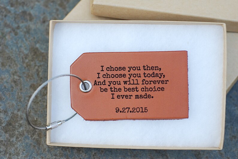 Husband Anniversary Gift Leather Luggage Tag Happy 3rd Etsy