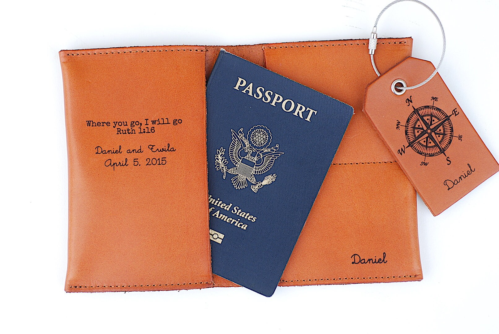 Wedding Passport Set Engraved Passport Holder and Luggage Etsy