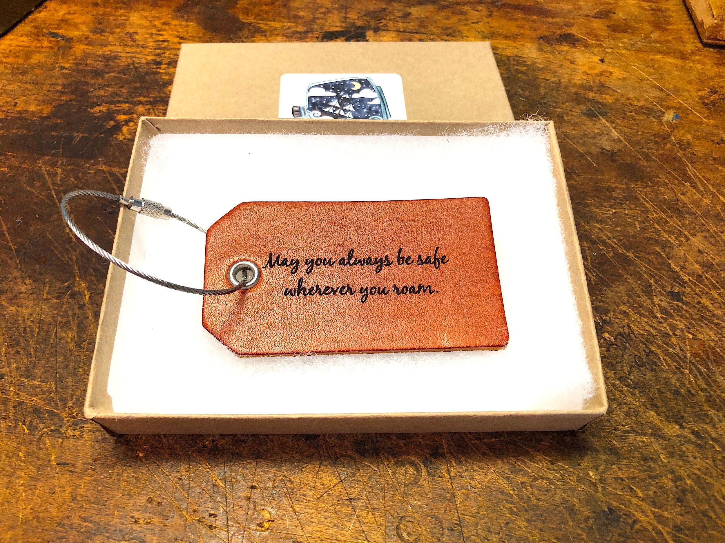 Safe Travels Gift Luggage Tag Leather Baggage Tag May Etsy