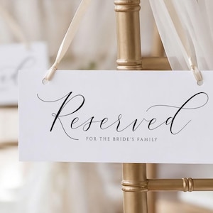 Luxury Wedding Reserved Sign Template: Editable Download W1