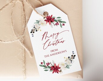 Printable Christmas Tags | Christmas Gift Tag | Holiday Tags | Merry Christmas | Template | Holiday Ivy | Editable Templett Download