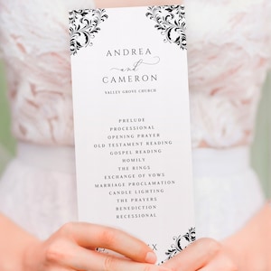 Black & White Wedding Programs Template | Elegant Printable Wedding ...