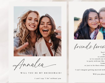 Will You Be My Bridesmaid | Bridesmaid Proposal Card | Bridesmaid Gift | Photo Bridesmaid Proposal | Modern Minimalist Wedding