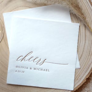 Cocktail Napkin Wedding | Bar Napkin Wedding | Gold foil napkins | Personalized Wedding Napkin | Custom Wedding Napkins