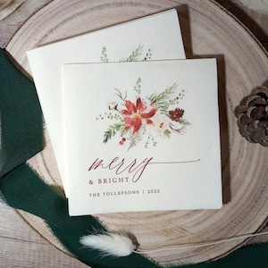 Christmas Party Napkins | Christmas Napkins | Holiday Cocktail Napkins | Winter Napkins | Beverage Napkins | Personalized Napkins