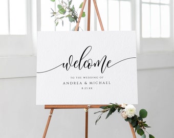 Wedding Welcome Sign | Engagement or Shower Flair | Wedding Sign Template | EDITABLE - Download PDF |  Send to Print Shop - 2 Sizes