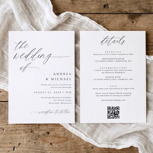 Modern Elegant Wedding Invitation Template: Editable PDF Download