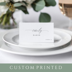 Elegant Script Wedding Place Cards: Custom Printed Name Tags