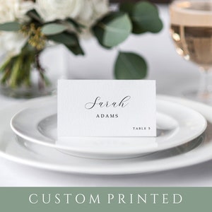 Printed Wedding Place Cards: Elegant Script, 100lb Cardstock
