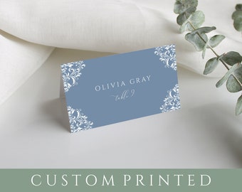 Dusty Blue Place Cards | Printed Place Cards | Vintage Wedding Place Cards | Name Cards | Custom Printing for Place Cards | Seating Cards