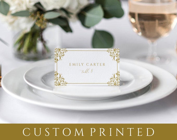 Custom Calligraphy Tented Place Cards Tented Place Cards Gold ...