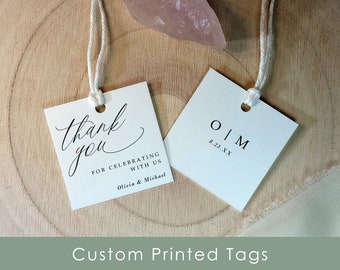 Custom Wedding Favor Tags: Elegant Romantic Script, Thank You Tags