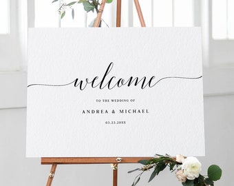 Wedding Welcome Sign (Black or Any Color) | Bridal Shower | Wedding Sign Template | Edit Online - Templett |  Romantic Calligraphy