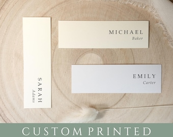 Slim Wedding Place Cards: Elegant Menu Name Tags