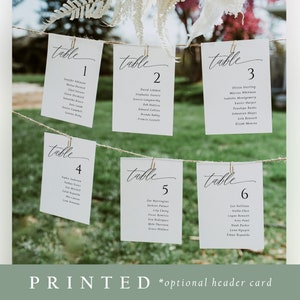 PRINTED Seating Chart | Wedding Seating Chart | Seating Plan | Event Seating Chart Cards | 4x6 or 5x7 | Seating Chart Header Card Optional