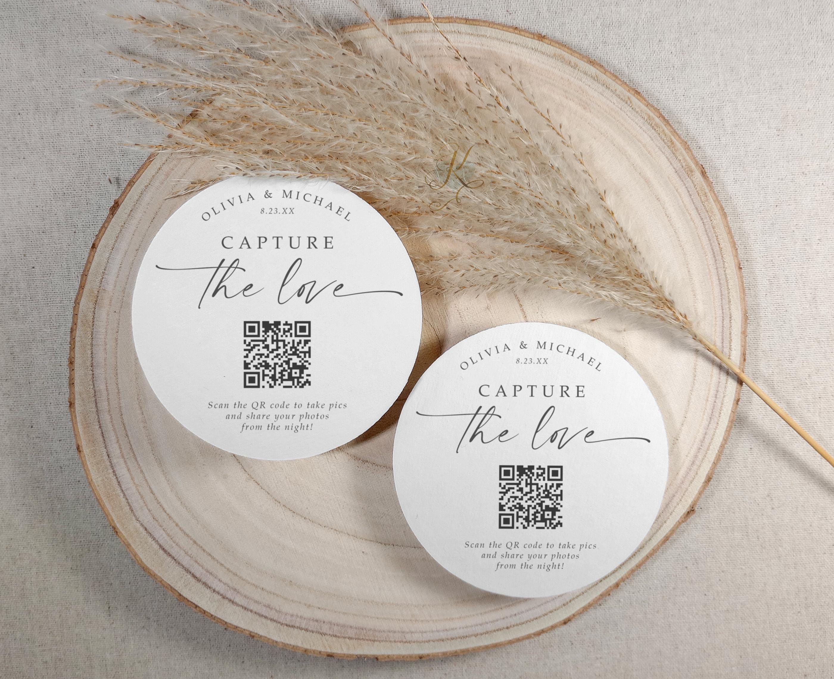 Personalized Wedding Coasters: Modern QR Code Table Decor