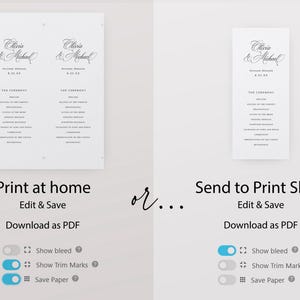 Old Program Template Wedding Program Template | Luxury Calligraphy Old Money Style ...