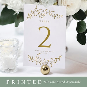 Gold Table Numbers | Printed Table Numbers | Table Cards | Wedding Table Card | Double Sided Table Numbers | Table Number Printing