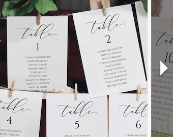 Luxury Wedding Seating Chart Template | Splendid Script | Printable Seating Cards | Seating Plan | Editable Color | Templett - Download PDF