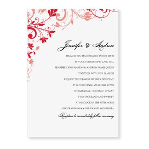 Ähnliche Artikel wie Hochzeit Einladung Vorlage INSTANT DOWNLOAD