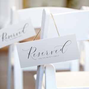 Luxury Wedding Reserved Sign Template (Tent 4x9.25) | Splendid Calligraphy | EDITABLE COLOR | Edit Online in Templett | Download PDF Print