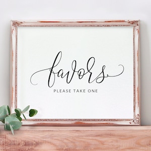 Wedding Favors Sign: Modern Calligraphy (8x10 Editable PDF)