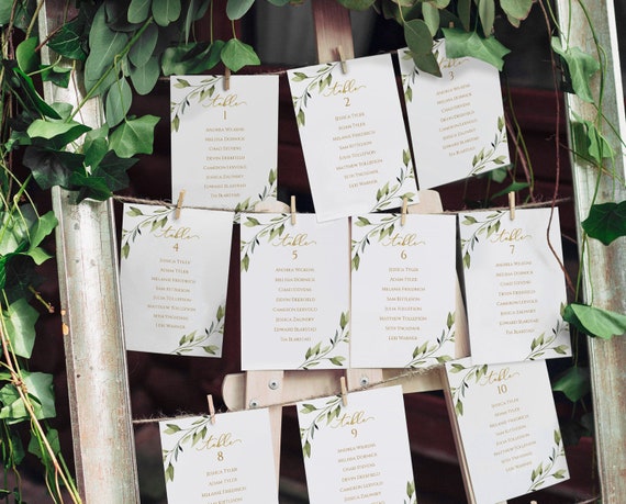 Wedding Seating Chart List Template