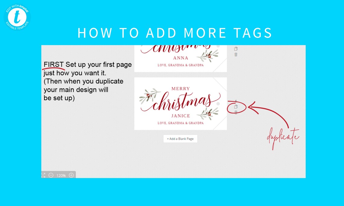 Personalized Printable Christmas Gift Tags Template - Etsy