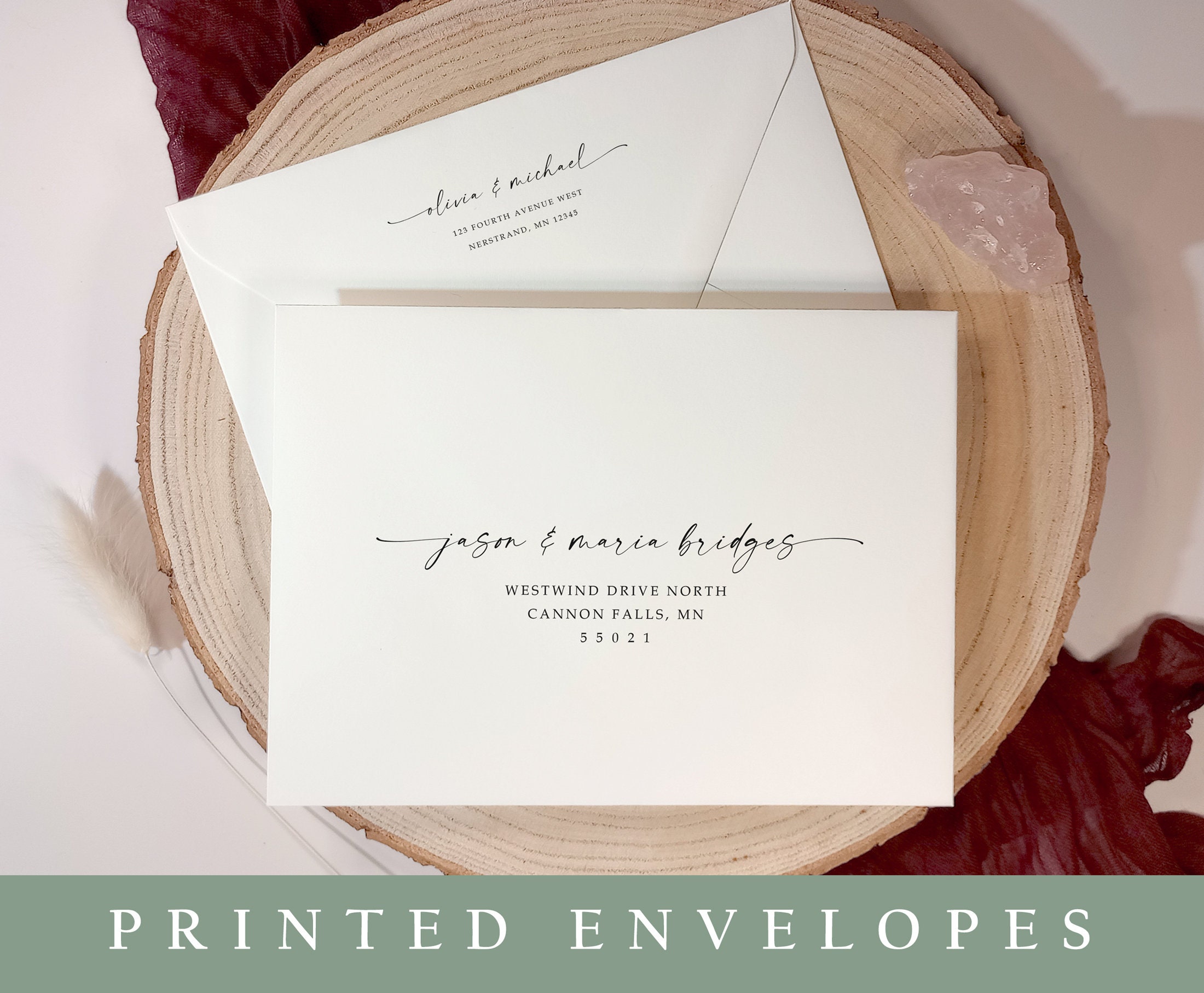 Clear Address Labels Guest Recipient Labels Calligraphy Address Printing  Envelope Addressing Printed 2x4 Stickers, Black Ink 
